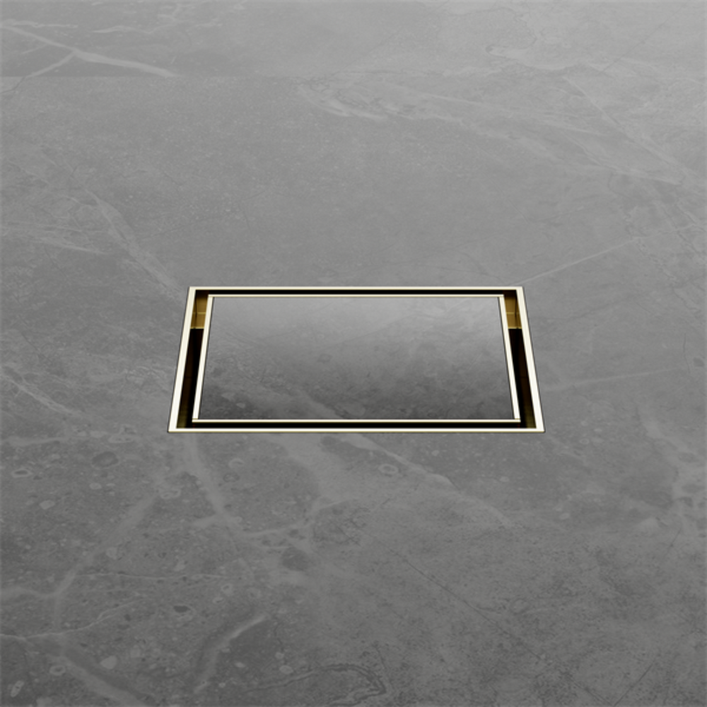 NERO SQUARE TILE INSERT FLOOR WASTE 100MM BRUSHED GOLD