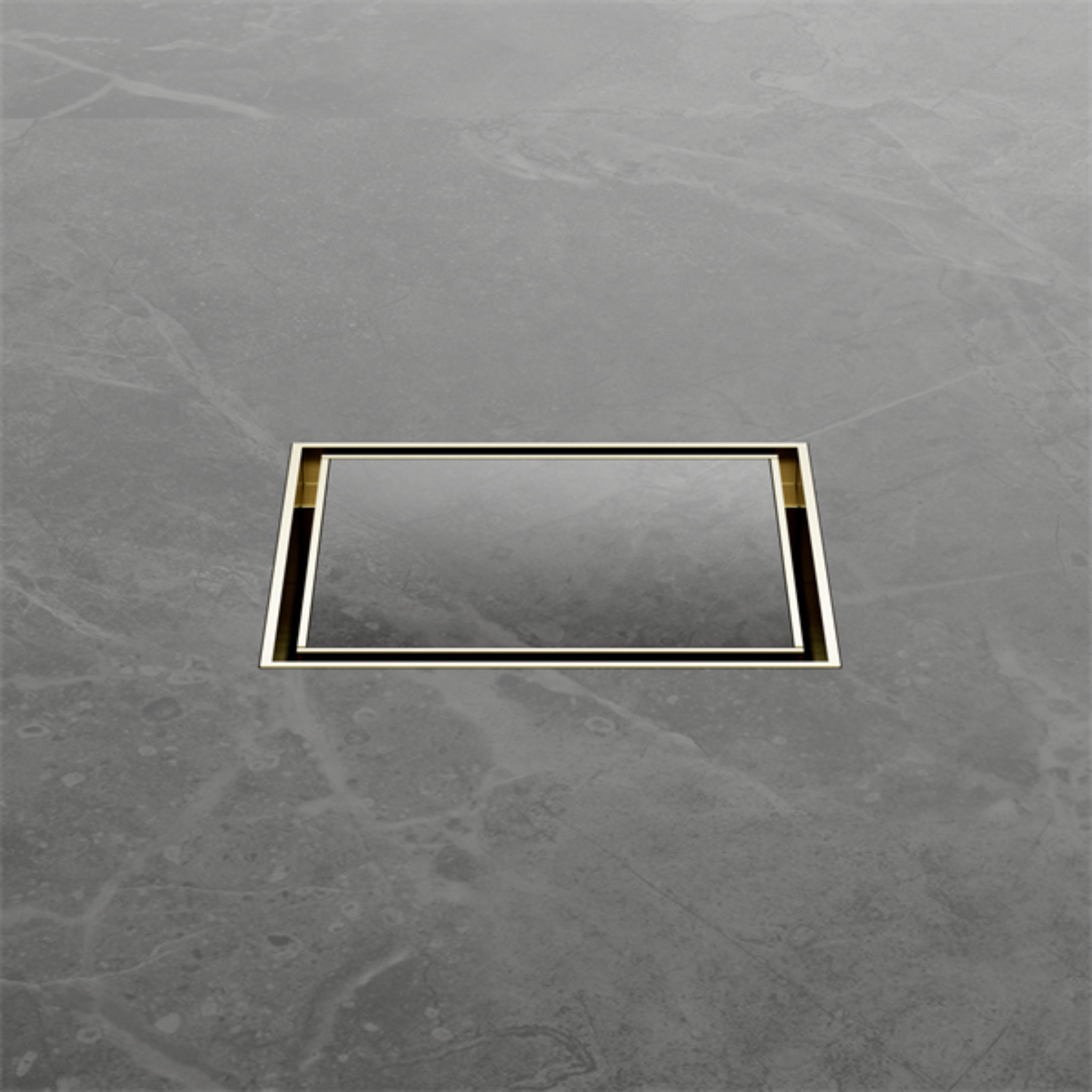 NERO SQUARE TILE INSERT FLOOR WASTE 100MM BRUSHED GOLD