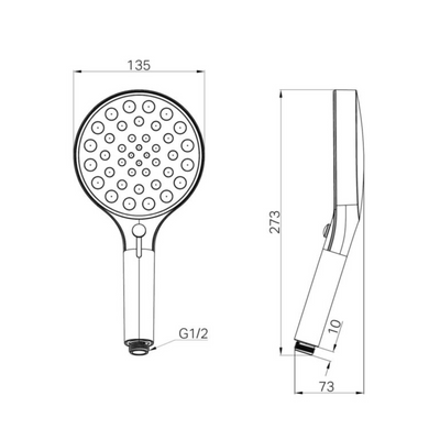 NERO SERENITY HAND SHOWER 273MM BRUSHED NICKEL