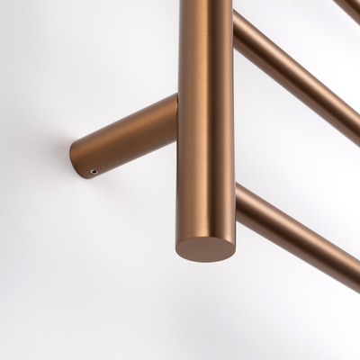 RADIANT HEATING 7-BARS ROUND HEATED TOWEL RAIL BRUSHED BRONZE 600MM