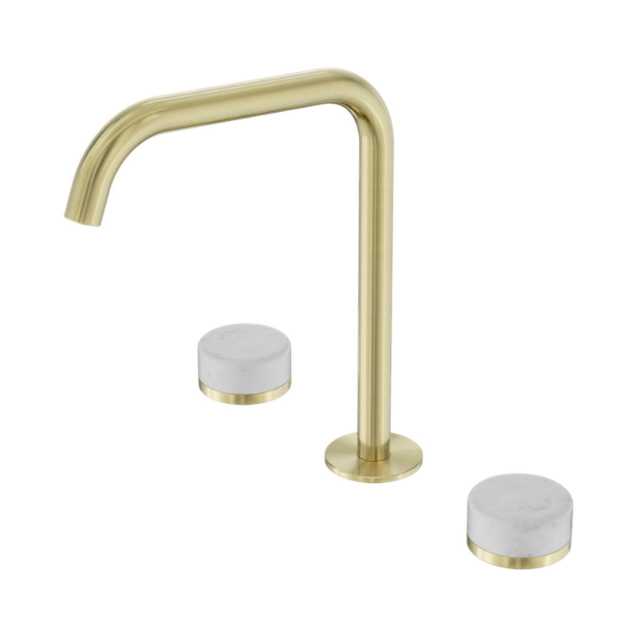 NERO SERENITY BATH/KITCHEN SET EDGE SPOUT WITH CARRARA HANDLE 270MM BRUSHED GOLD