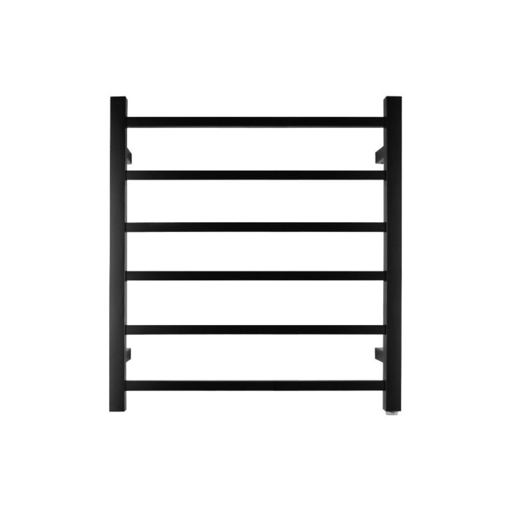 NORICO 6-BAR HEATED TOWEL RAIL BLACK 674MM