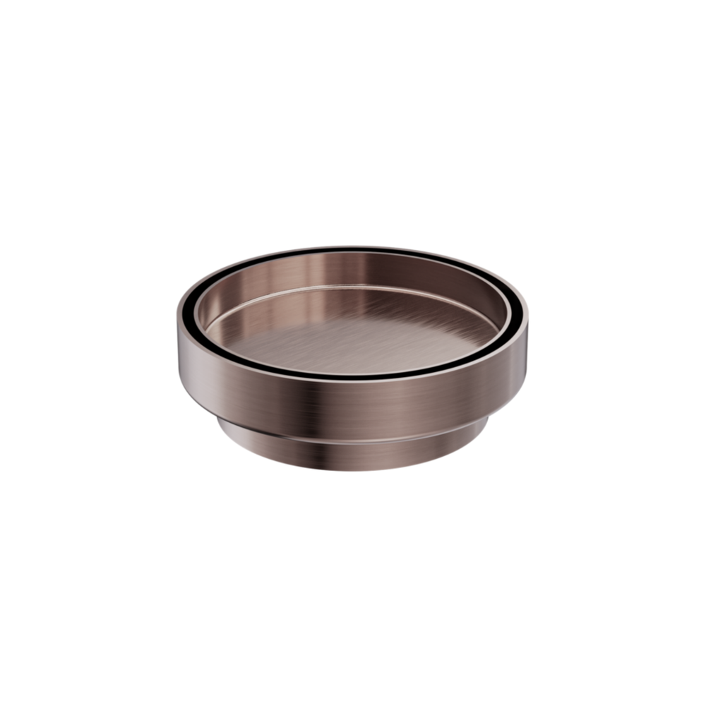 NERO TILE INSERT FLOOR WASTE ROUND BRUSHED BRONZE 130MM
