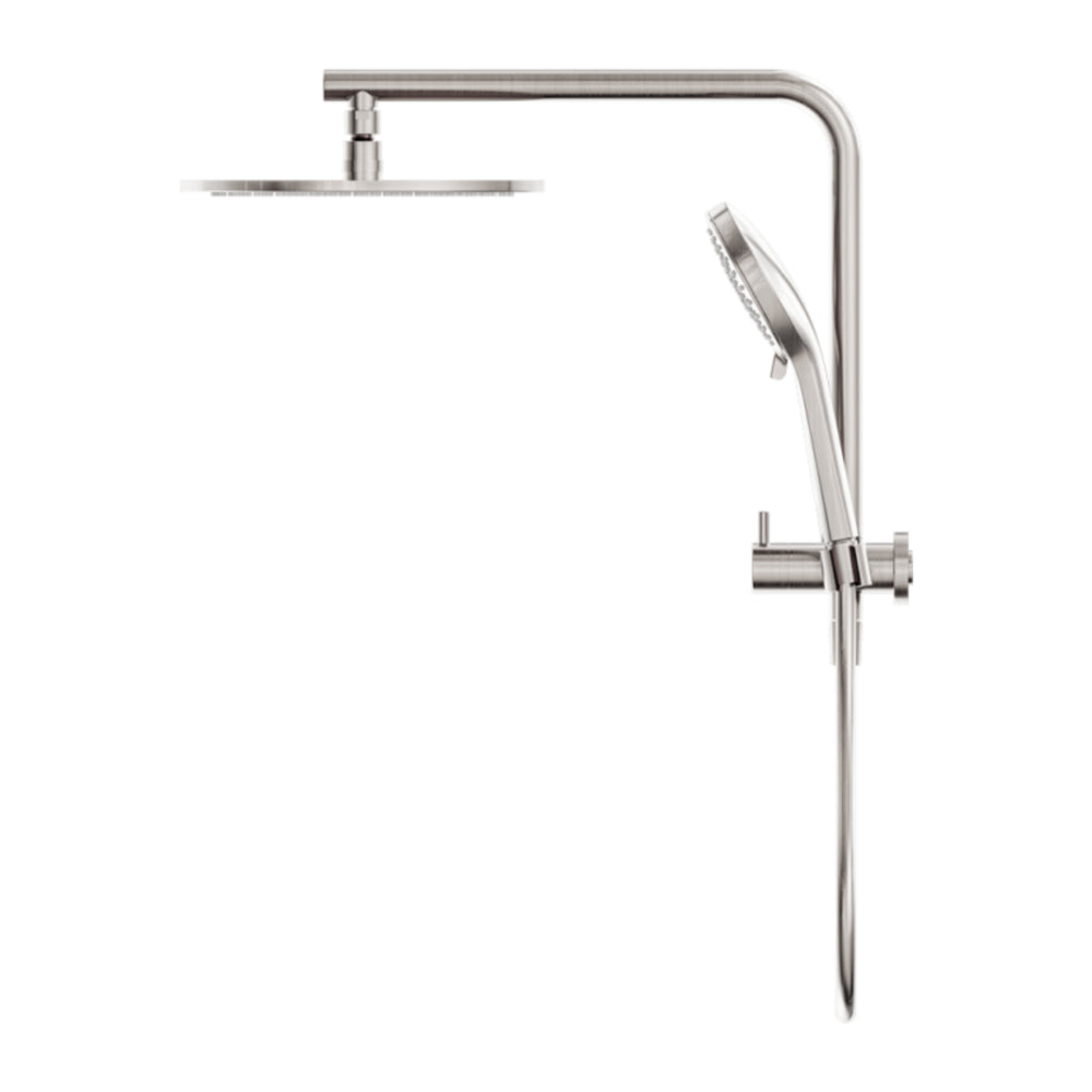 NERO MECCA 2 IN 1 TWIN SHOWER BRUSHED NICKEL