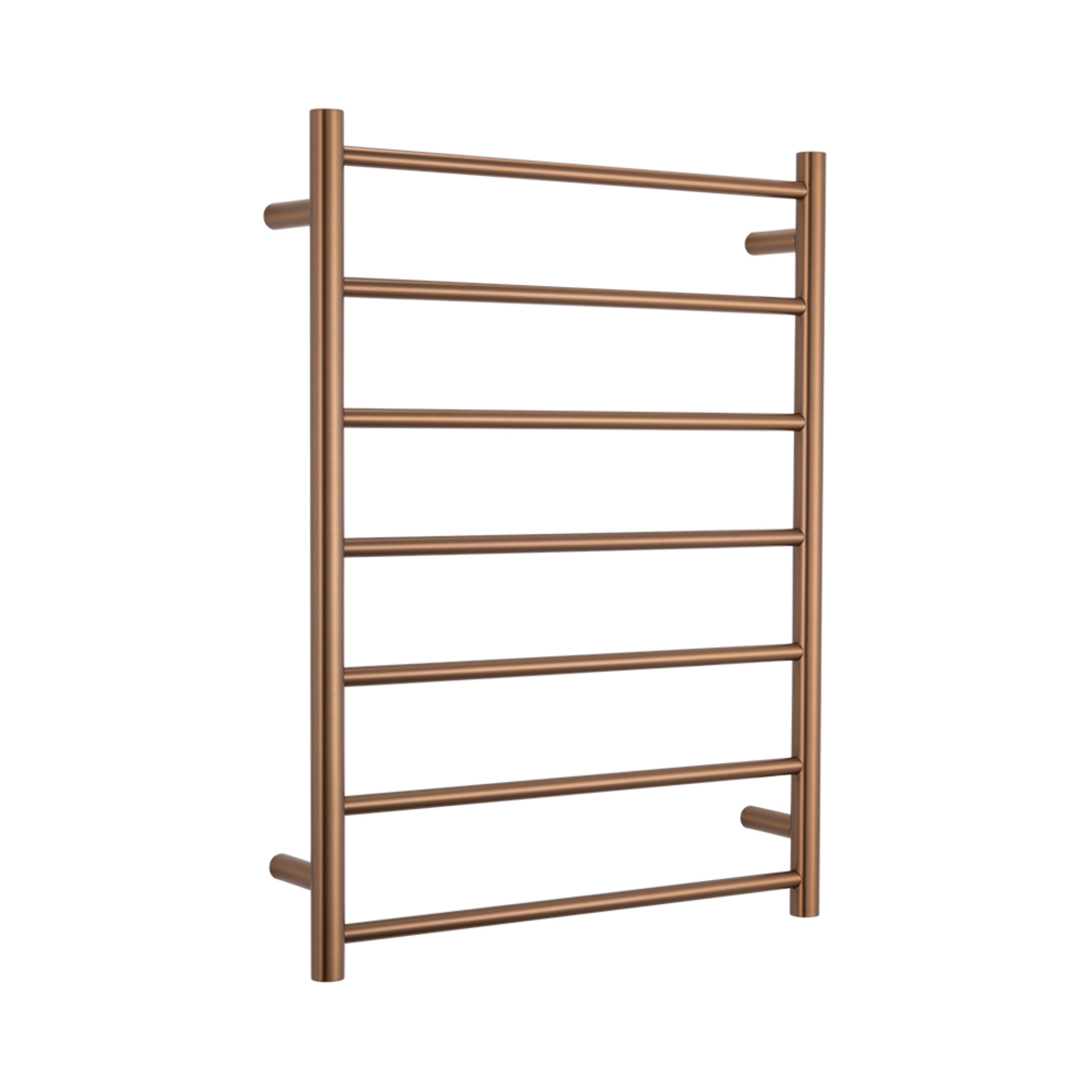 RADIANT HEATING 7-BARS ROUND HEATED TOWEL RAIL BRUSHED BRONZE 600MM