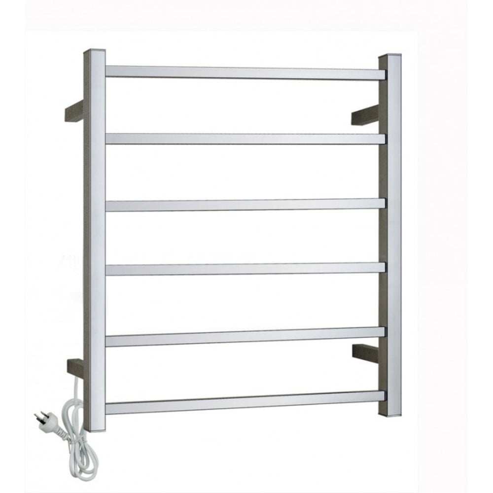 NORICO 6-BAR HEATED TOWEL RAIL CHROME 674MM