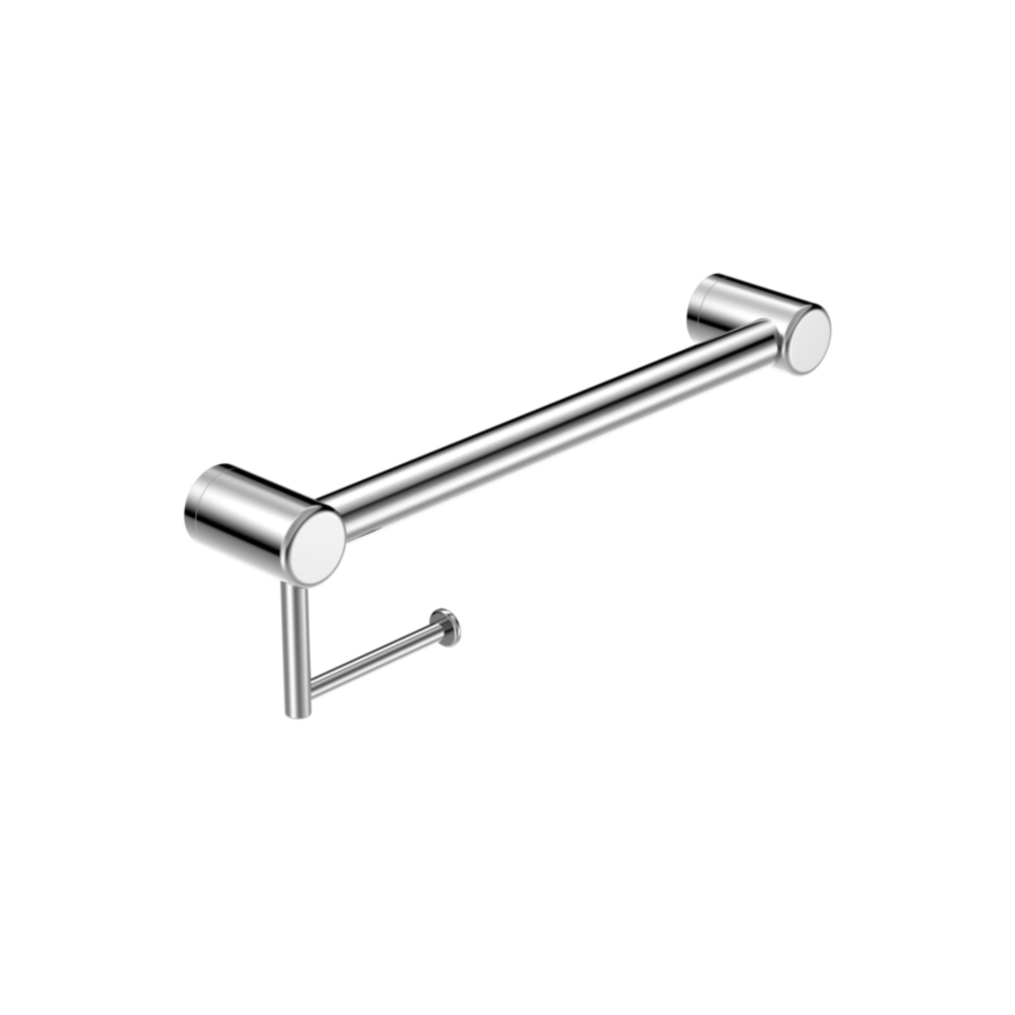 NERO MECCA CARE 32MM GRAB RAIL WITH TOILET ROLL HOLDER 450MM CHROME