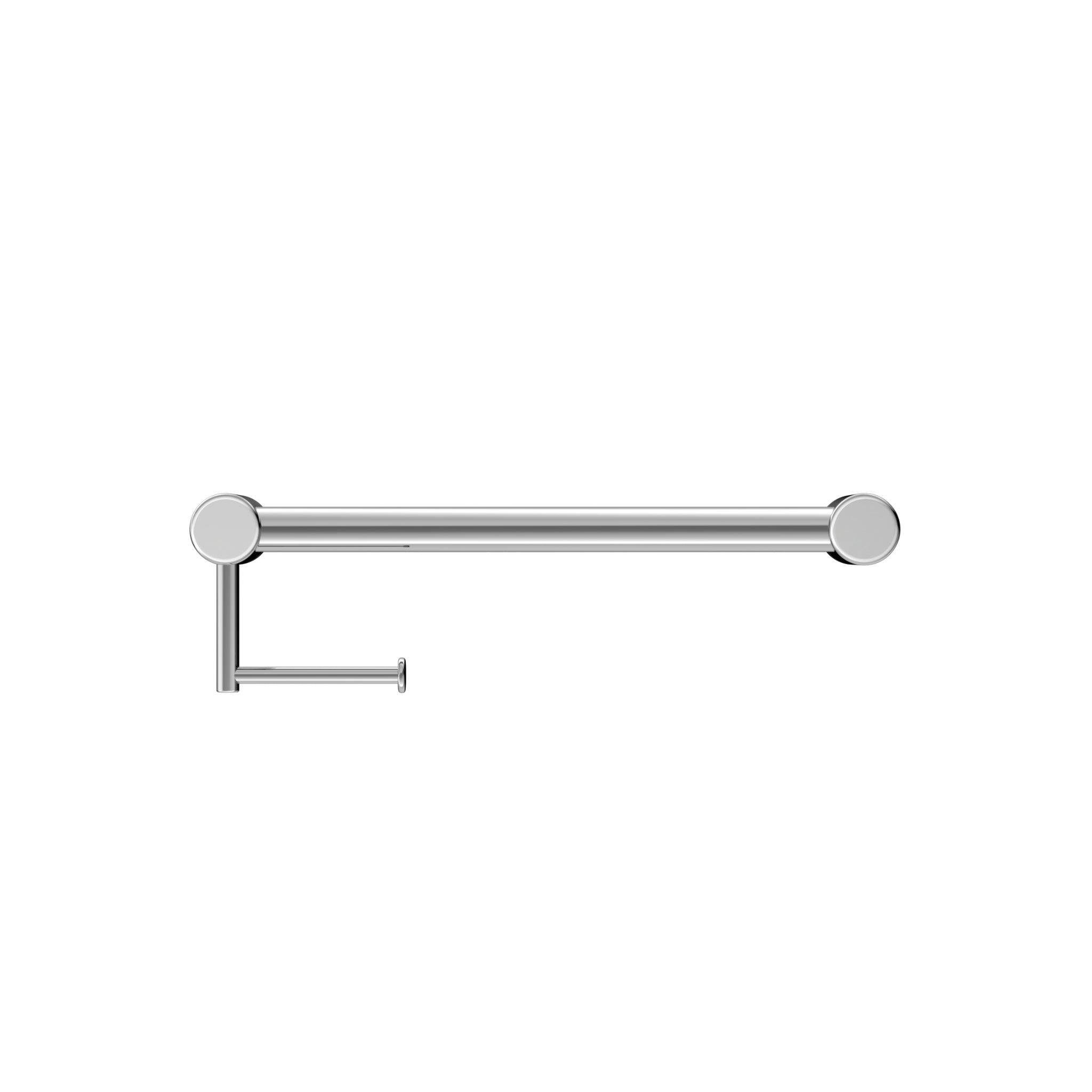 NERO MECCA CARE 32MM GRAB RAIL WITH TOILET ROLL HOLDER 450MM CHROME