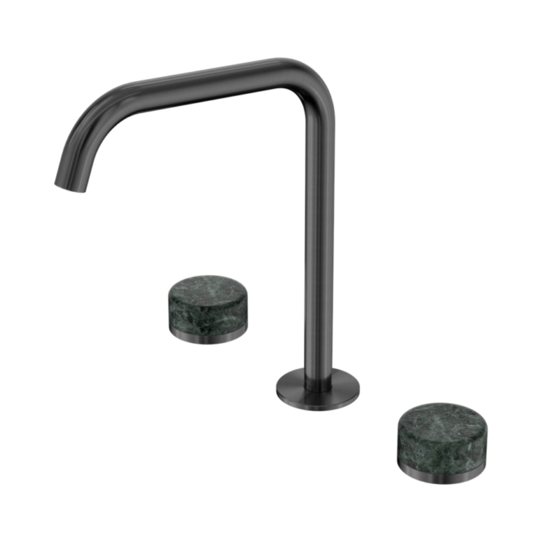 NERO SERENITY BATH/KITCHEN SET EDGE SPOUT WITH VERDE ALPI HANDLE 270MM GUN METAL