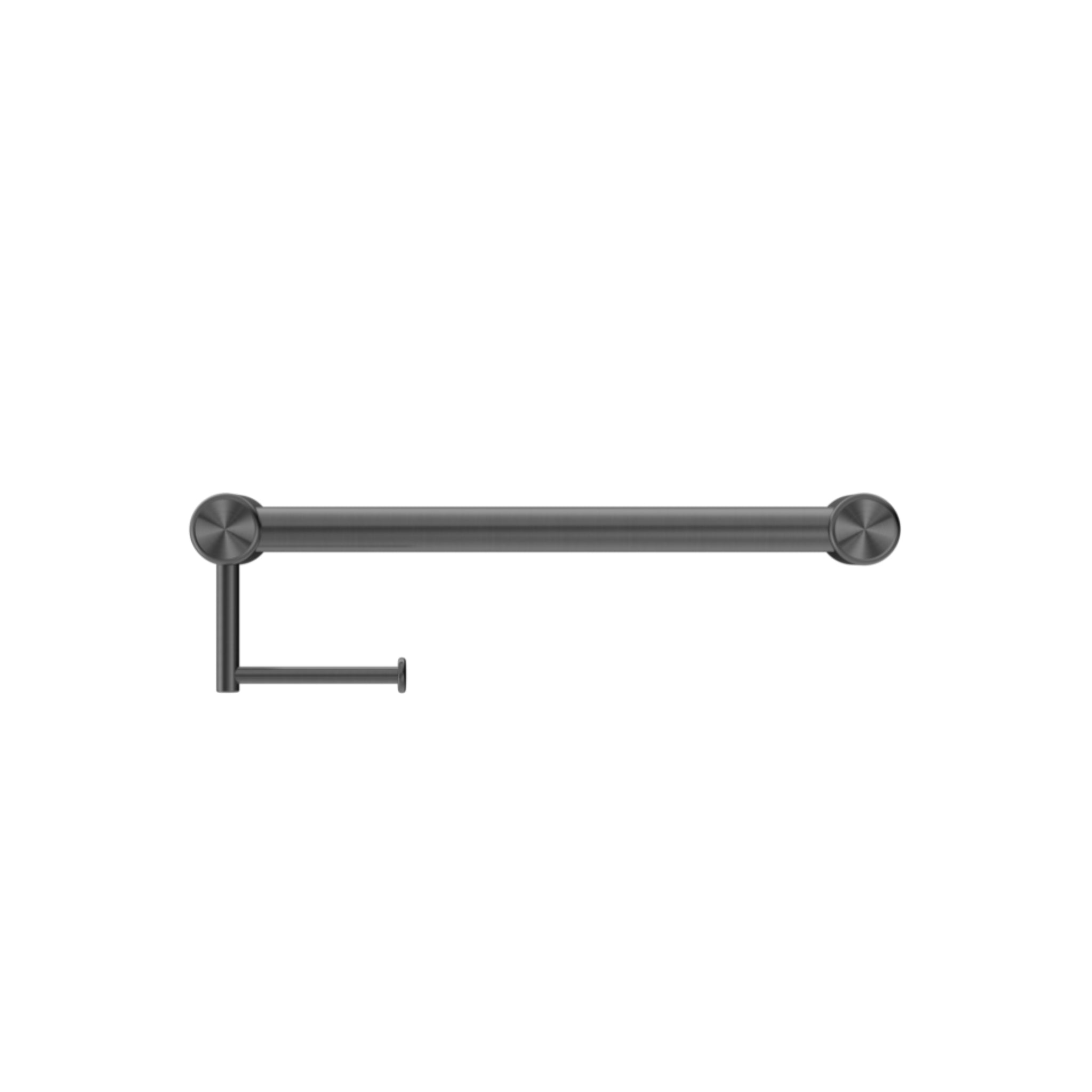 NERO MECCA CARE 32MM GRAB RAIL WITH TOILET ROLL HOLDER 450MM GUN METAL