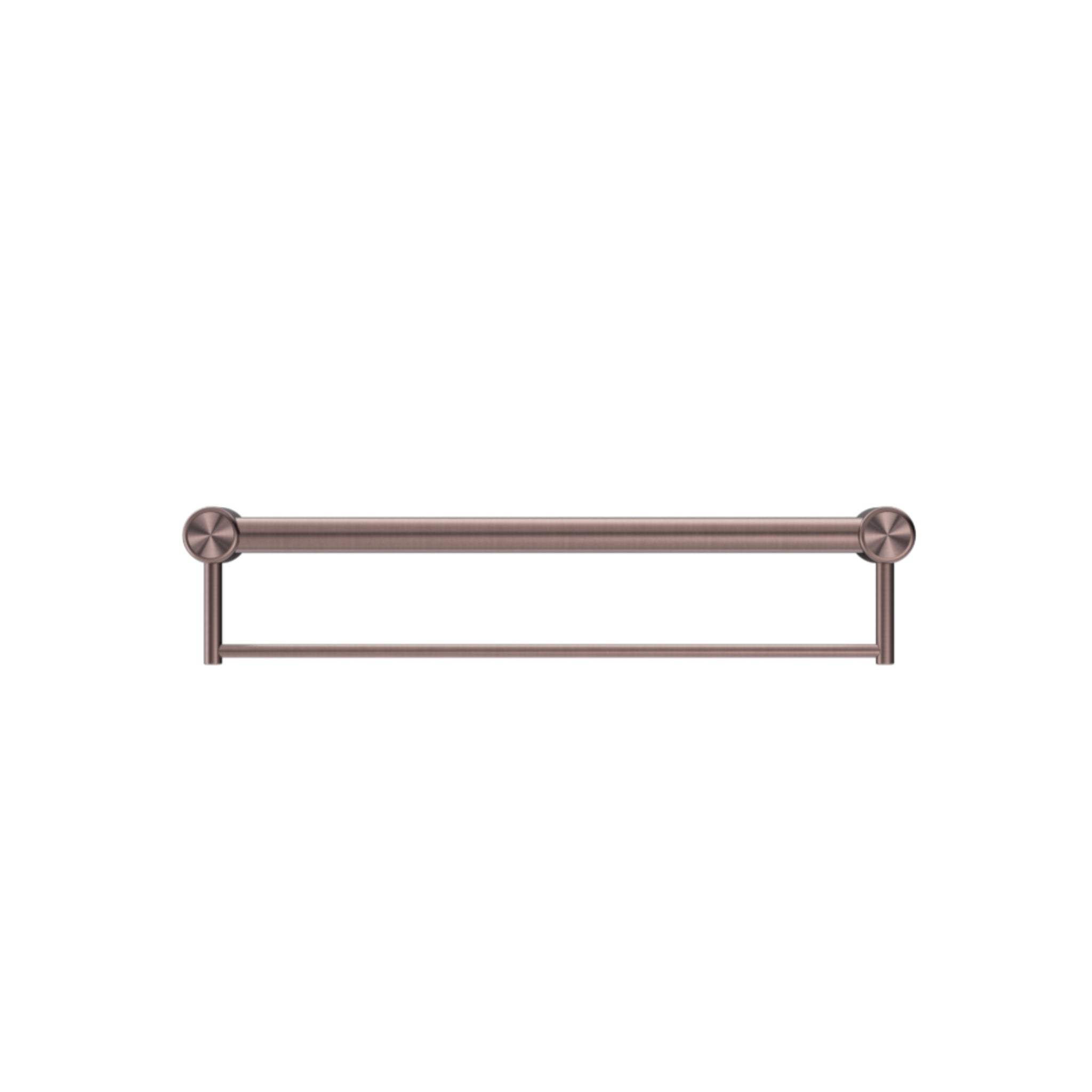 NERO MECCA CARE 32MM GRAB RAIL WITH TOWEL HOLDER BRUSHED BRONZE (AVAILABLE IN 300MM, 600MM AND 900MM)