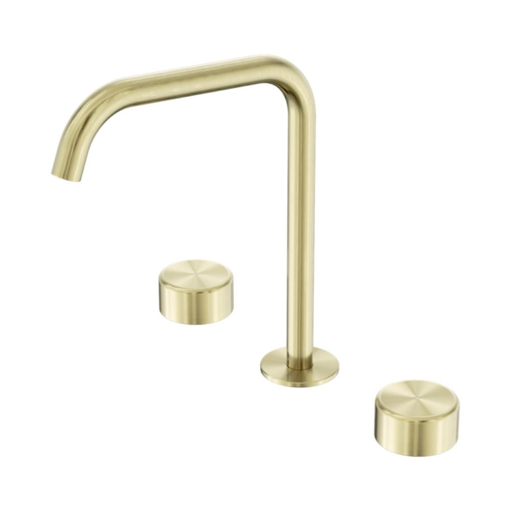 NERO SERENITY BATH/KITCHEN SET EDGE SPOUT WITH METAL HANDLE 270MM BRUSHED GOLD