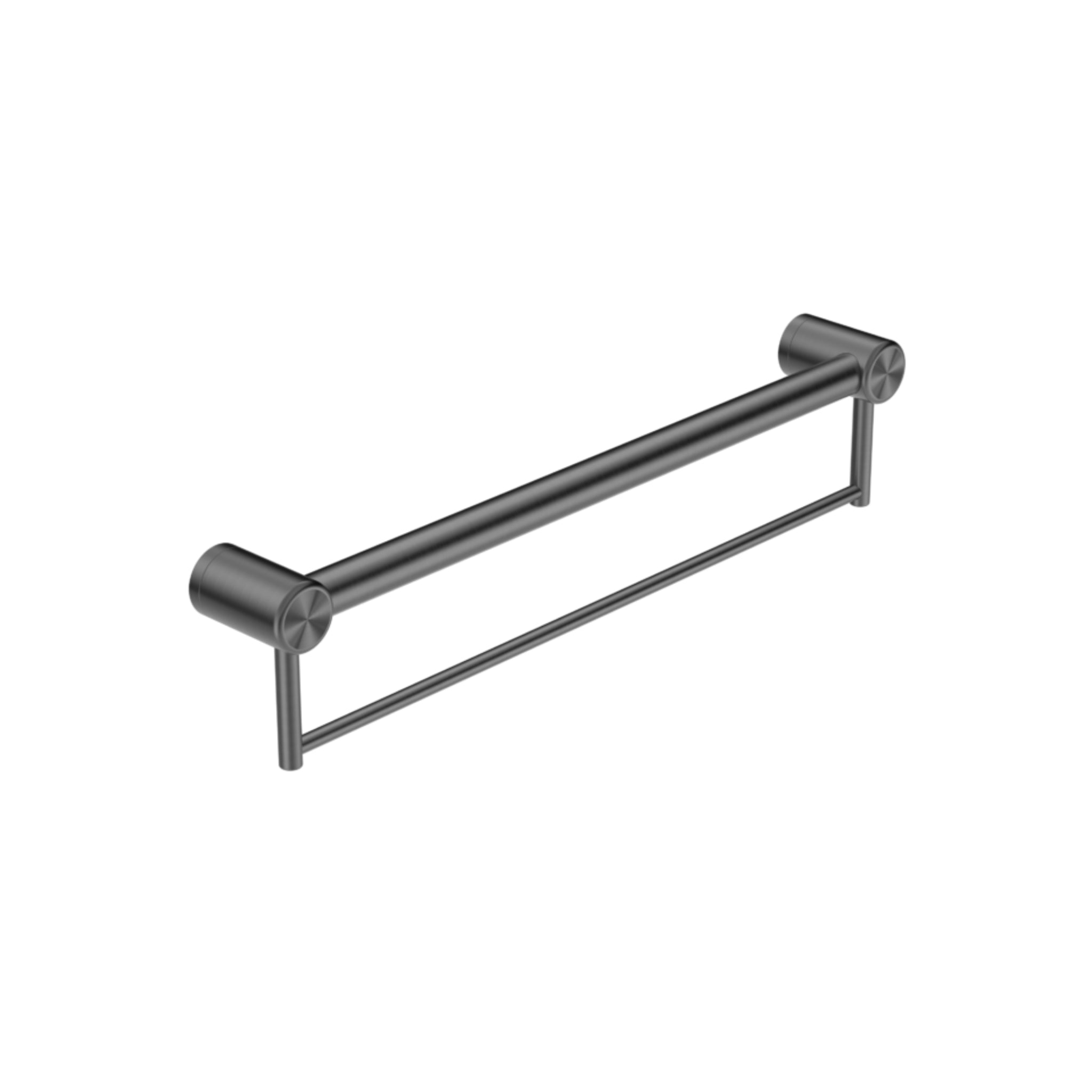 NERO MECCA CARE 32MM GRAB RAIL WITH TOWEL HOLDER GUN METAL (AVAILABLE IN 300MM, 600MM AND 900MM)