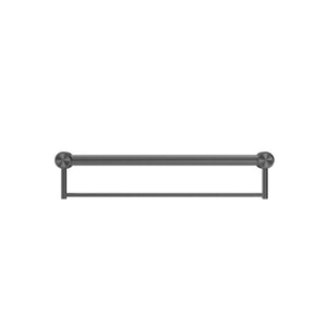 NERO MECCA CARE 32MM GRAB RAIL WITH TOWEL HOLDER GUN METAL (AVAILABLE IN 300MM, 600MM AND 900MM)