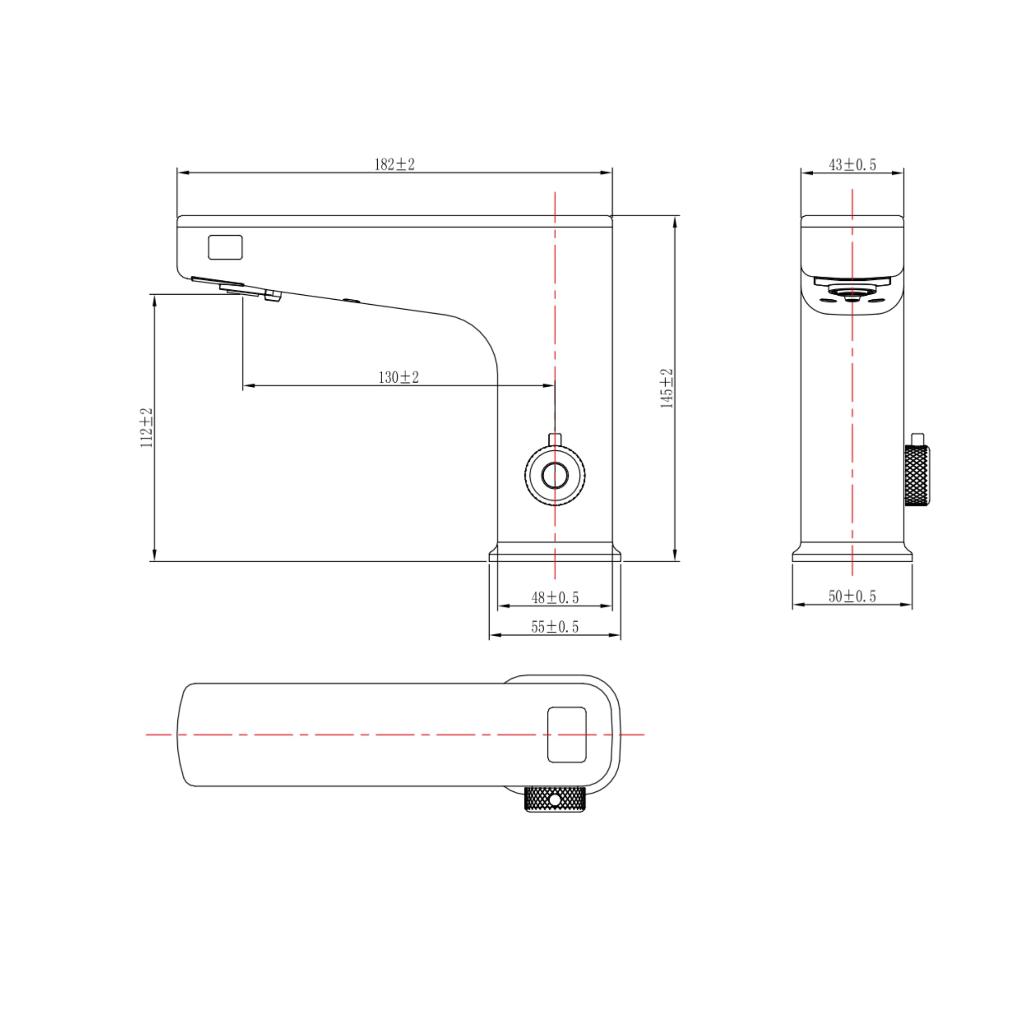 LINSOL SENSOMAX TRIO WAVE SENSOR BASIN MIXER 145MM CHROME