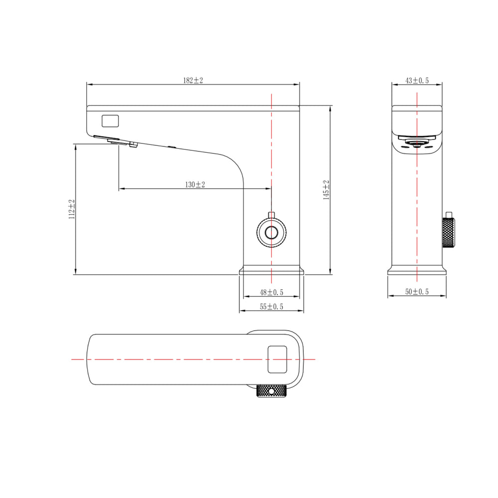 LINSOL SENSOMAX TRIO WAVE SENSOR BASIN MIXER 145MM MATTE BLACK