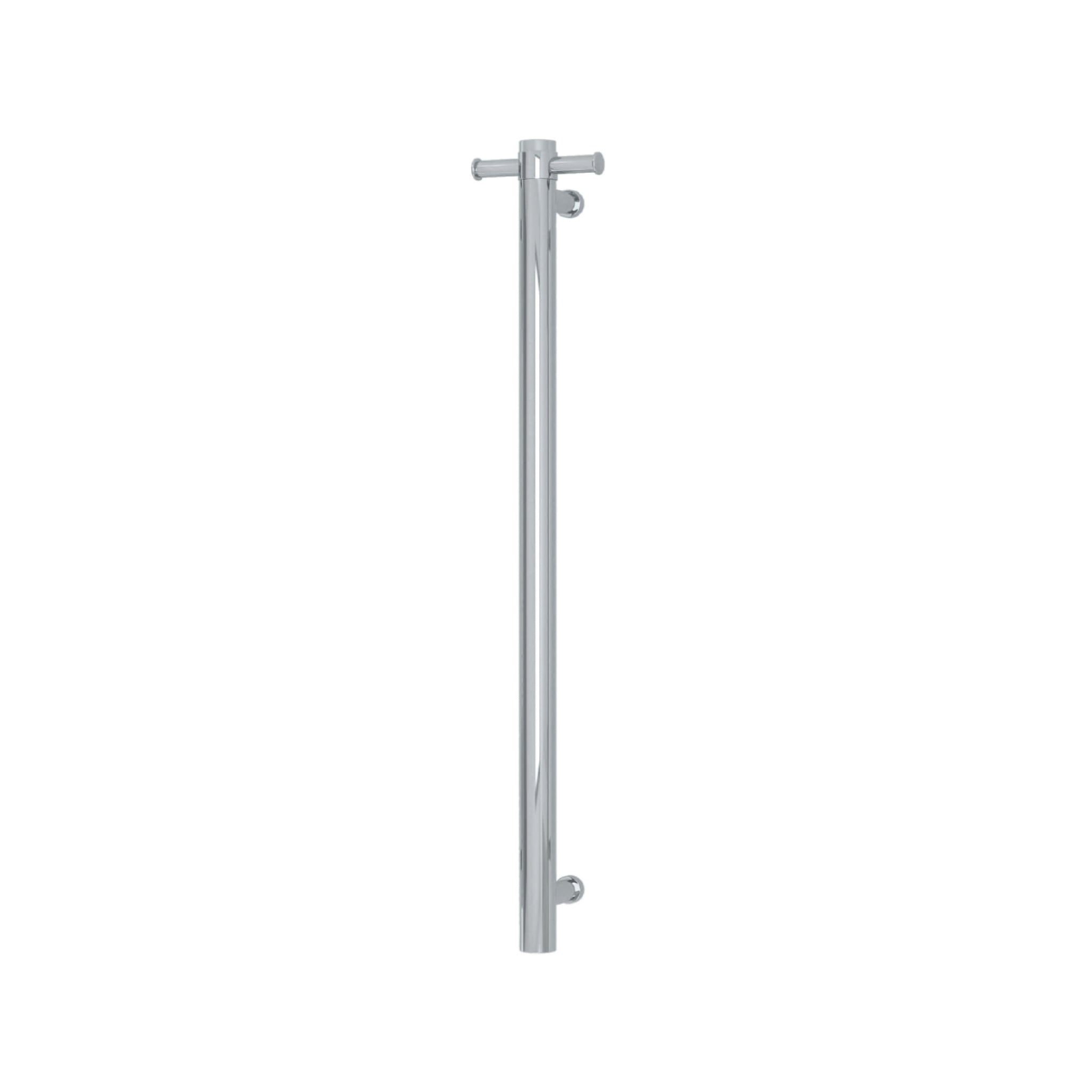THERMOGROUP ROUND NON-HEATED VERTICAL SINGLE TOWEL RAIL POLISHED STAINLESS STEEL 142MM