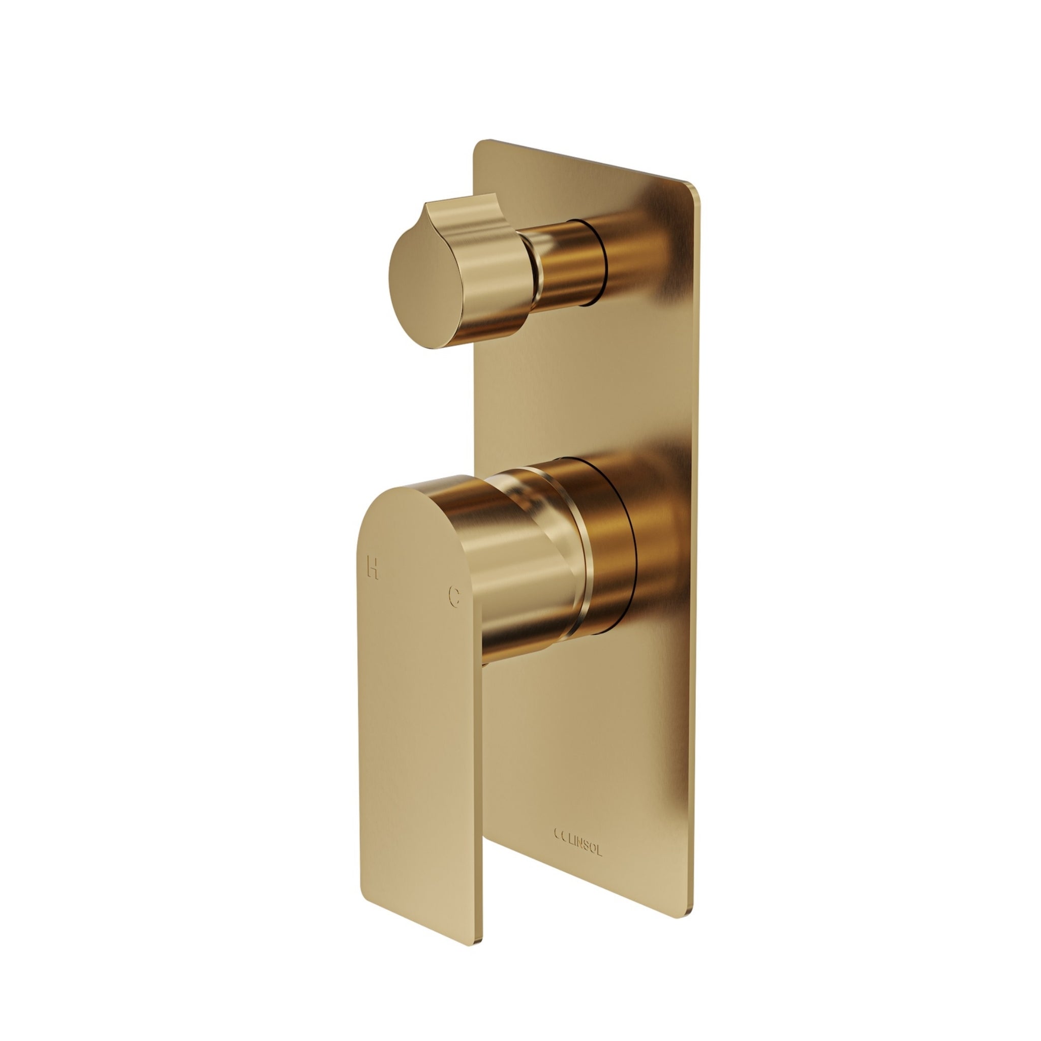 LINSOL VENA LEAD FREE WALL MIXER WITH DIVERTOR BRUSHED BRASS