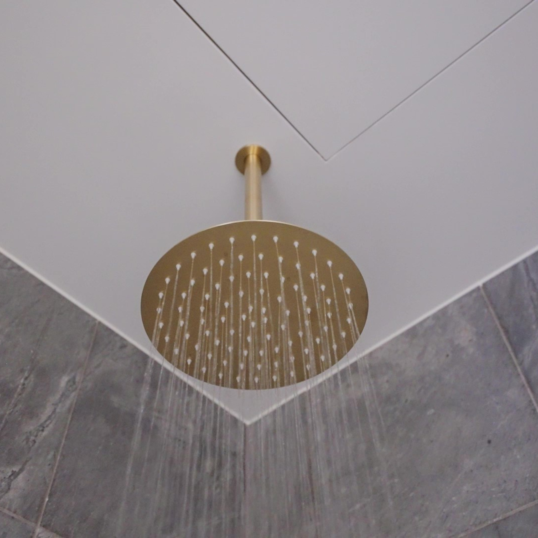 NERO ROUND CEILING SHOWER ARM BRUSHED GOLD (AVAILABLE IN 100MM AND 300MM)