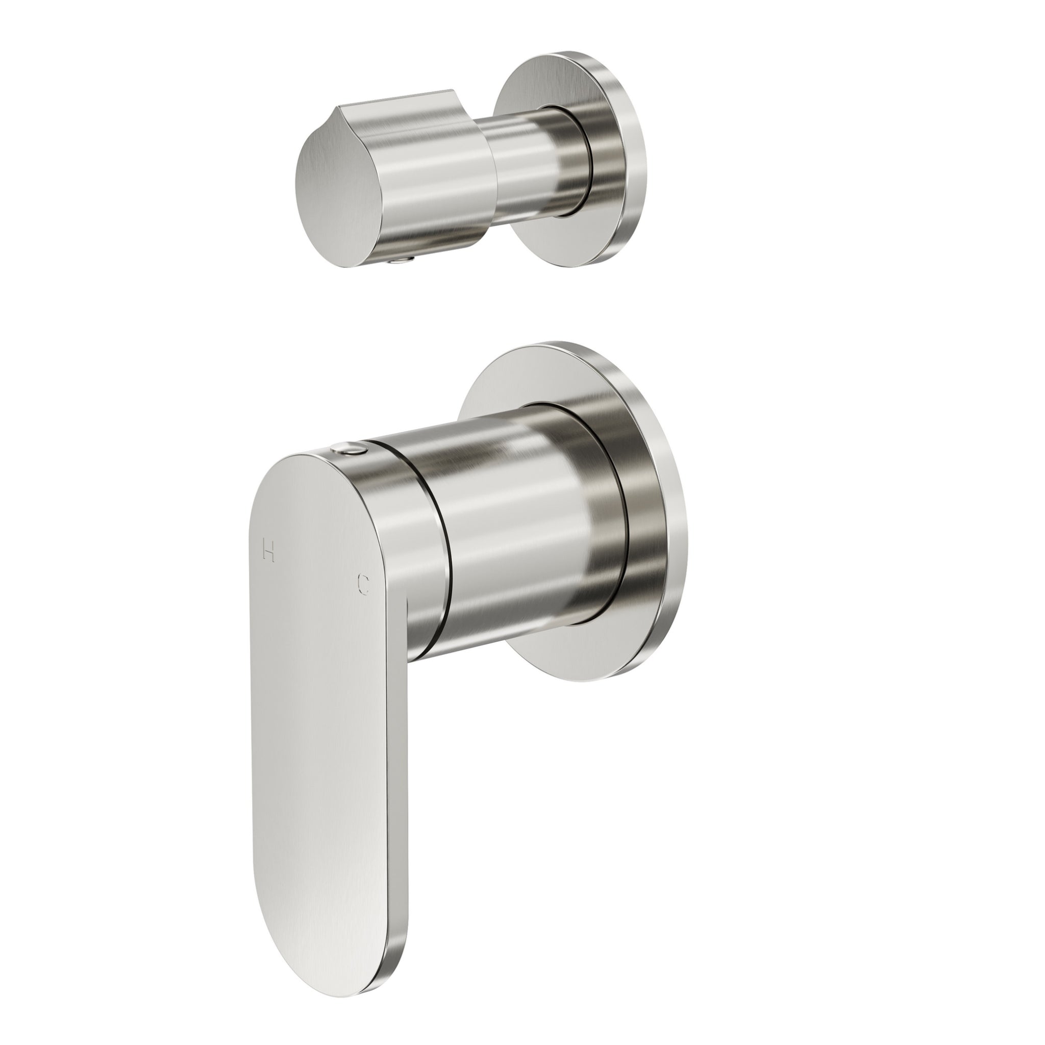 LINSOL CAPO 2-PLATE WALL MIXER WITH DIVERTOR BRUSHED NICKEL