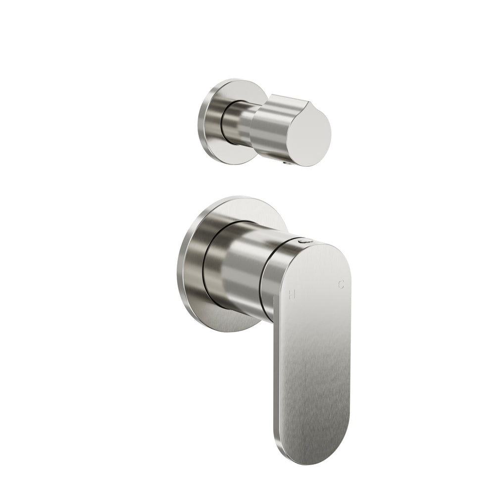 LINSOL CAPO 2-PLATE WALL MIXER WITH DIVERTER BRUSHED NICKEL