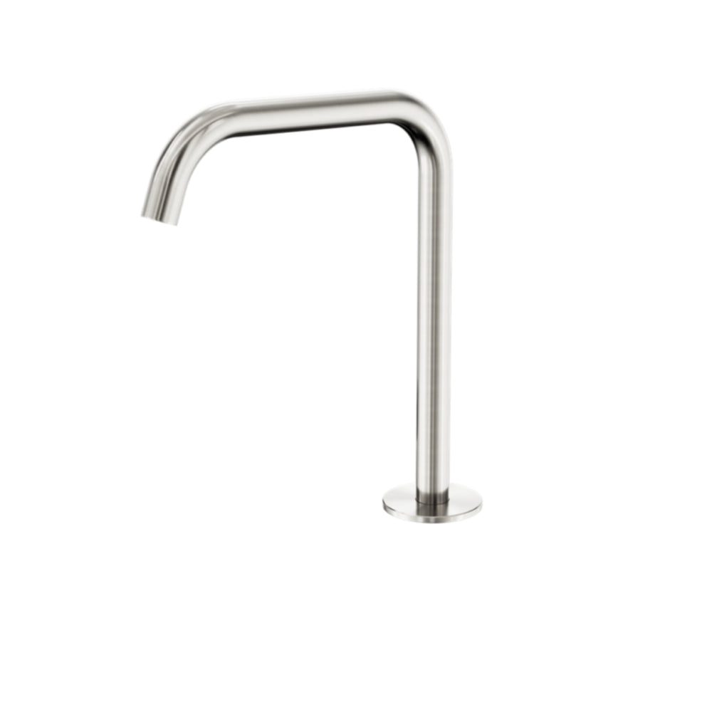 NERO SERENITY BATH/KITCHEN EDGE SPOUT 270MM BRUSHED NICKEL