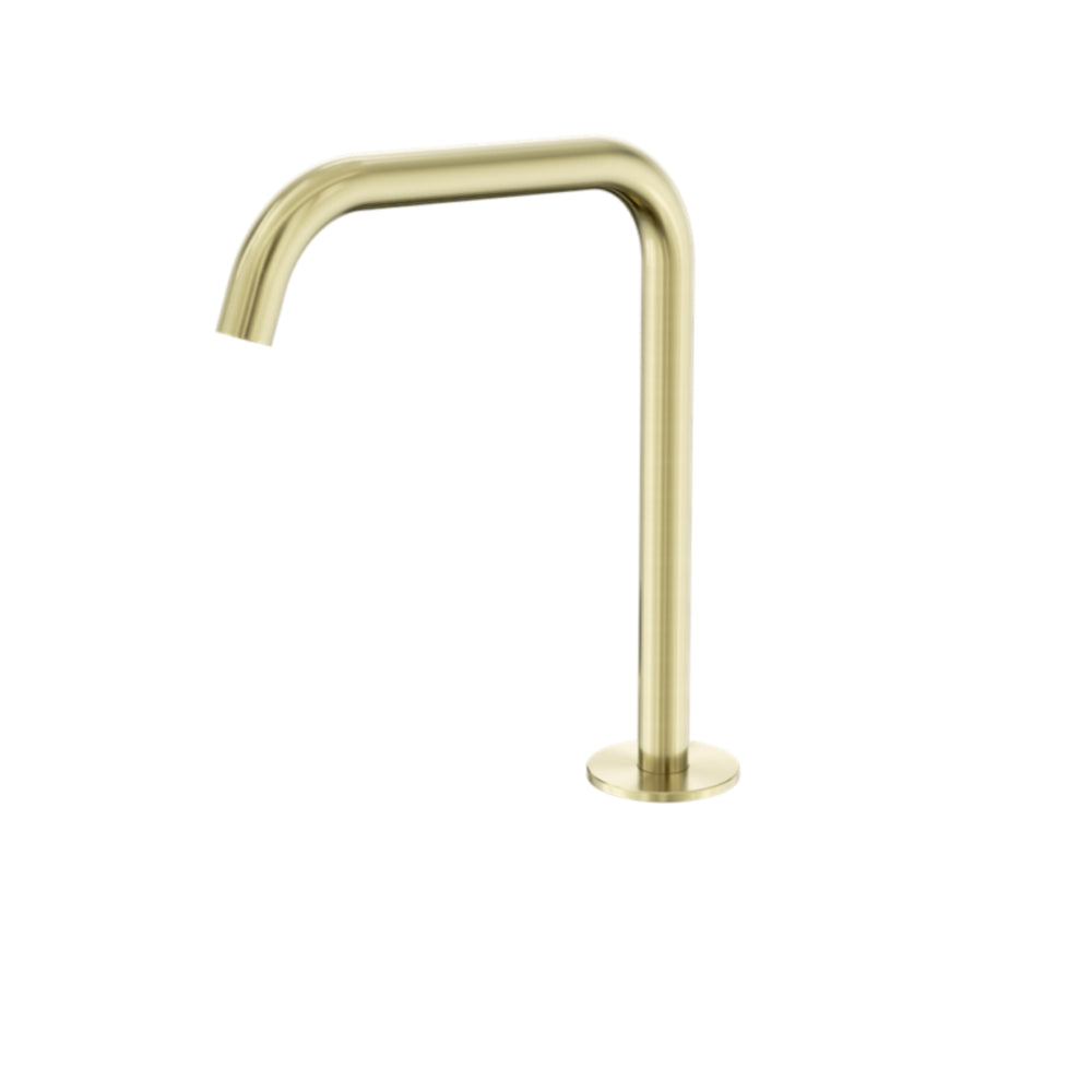 NERO SERENITY BATH/KITCHEN EDGE SPOUT 270MM BRUSHED GOLD