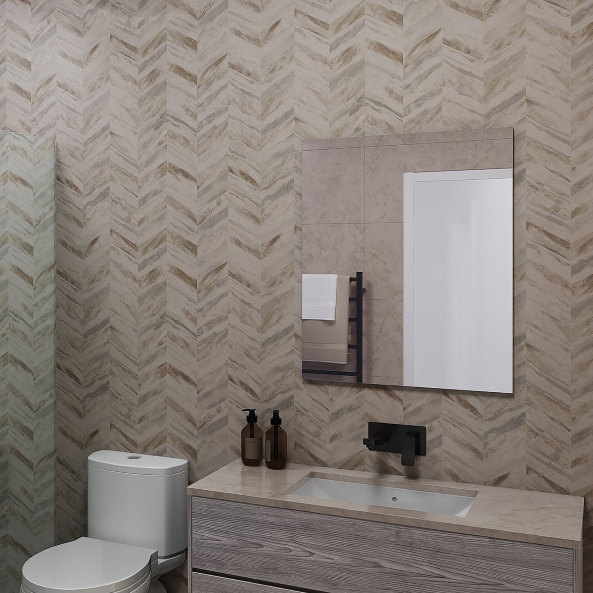 THERMOGROUP ABLAZE RECTANGLE POLISHED EDGE MIRROR WITH DEMISTER 900MM