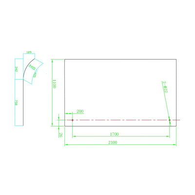 COVEY FRAMELESS WALK IN CURVED SINGLE PANEL SHOWER SCREEN LIGHT GOLD