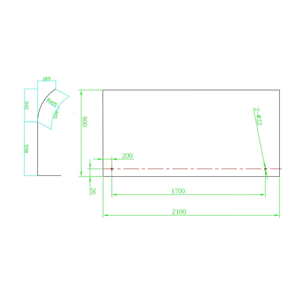 COVEY FRAMELESS WALK IN CURVED SINGLE PANEL SHOWER SCREEN CHROME