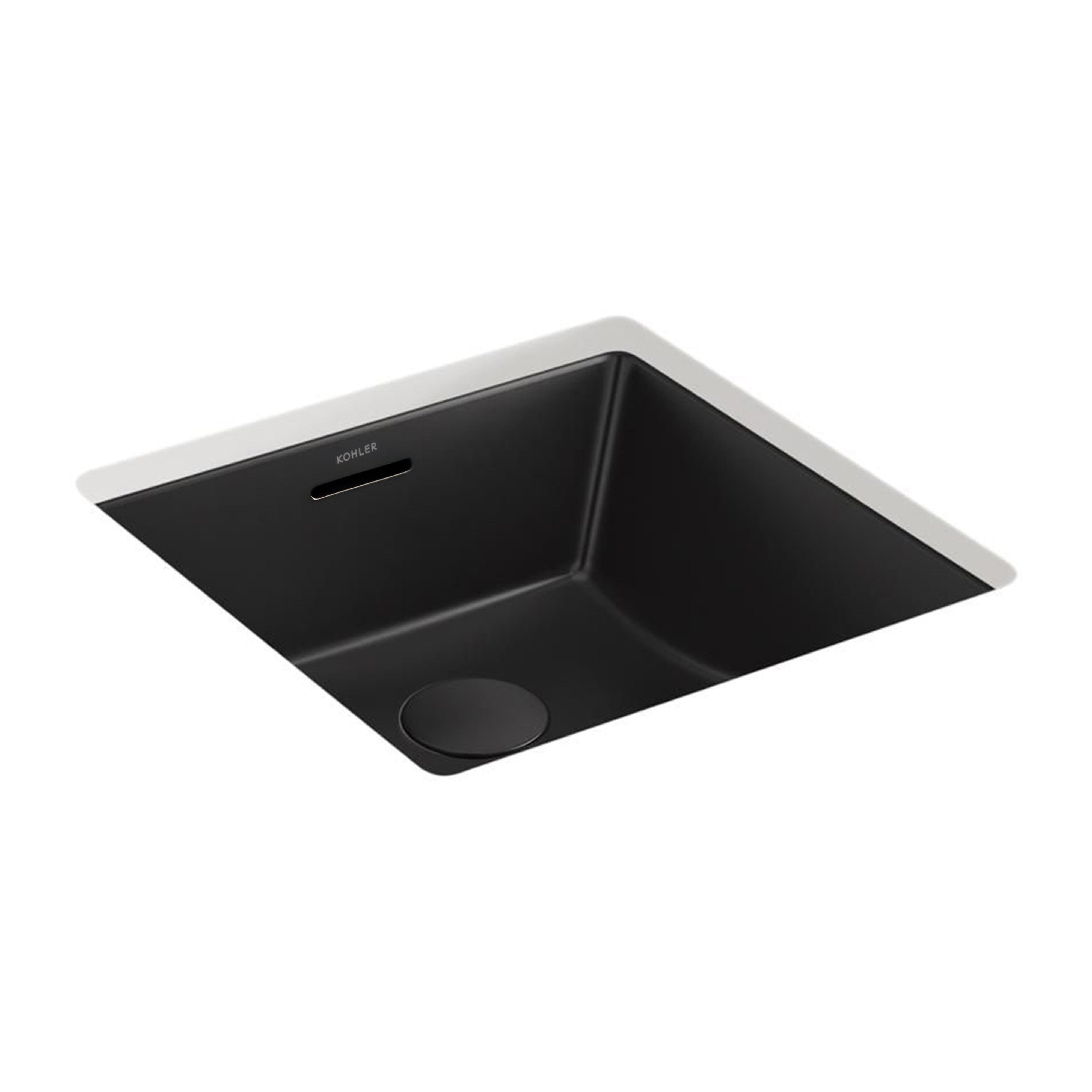 KOHLER BRAZN UNDER COUNTER BASIN HONED BLACK 413MM