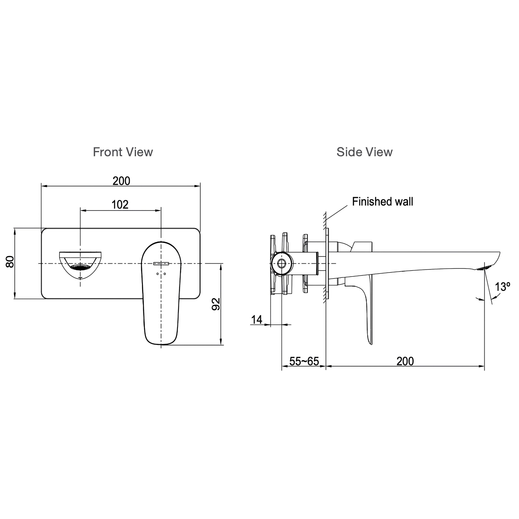KOHLER ALEO WALL BATH MIXER 200MM CHROME