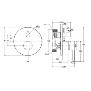 FIENZA ISABELLA WALL DIVERTER MIXER CHROME