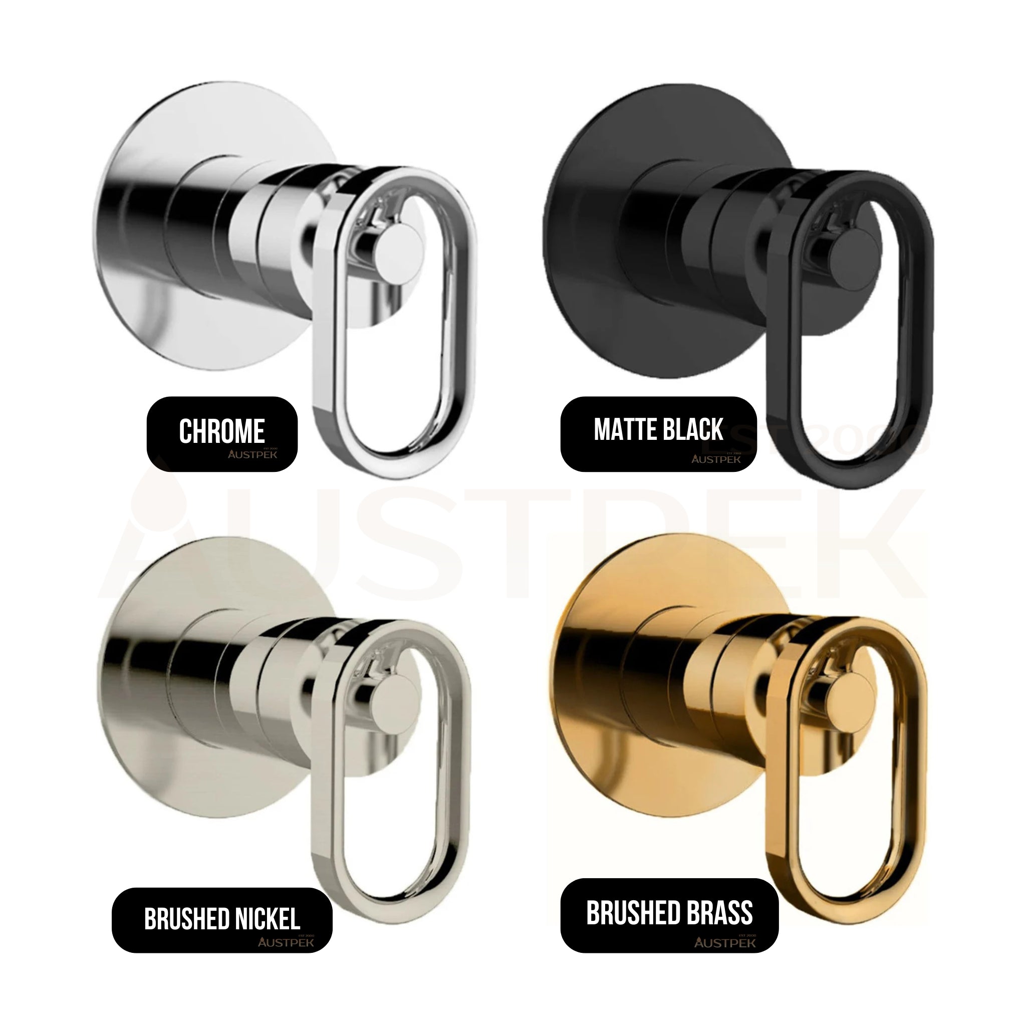 KOHLER COMPONENTS SHOWER / BATH WALL MIXER WITH INDUSTRIAL HANDLE & VALVE COMPLETE KIT BRUSHED NICKEL