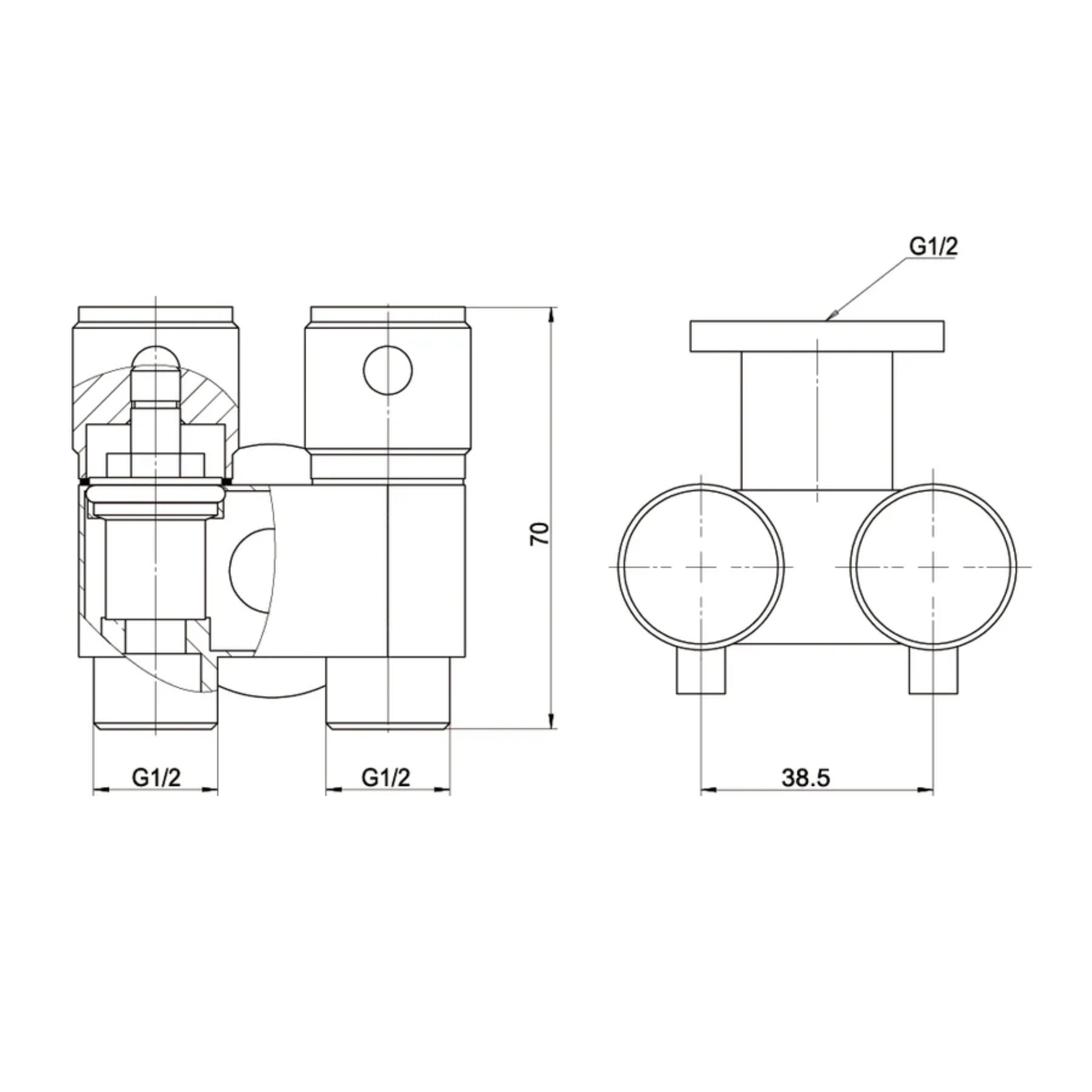AMOZA DUAL CISTERN TAP MATTE BLACK