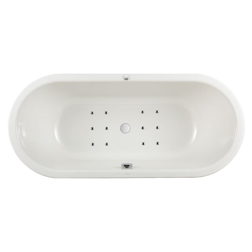 KALDEWEI CLASSIC DUO OVAL ENAMEL STEEL SPA BATHTUB WITH MULTIPOINT AIR SPA SYSTEM ALPINE GLOSS WHITE (AVAILABLE IN 1600MM, 1700MM AND 1800MM)