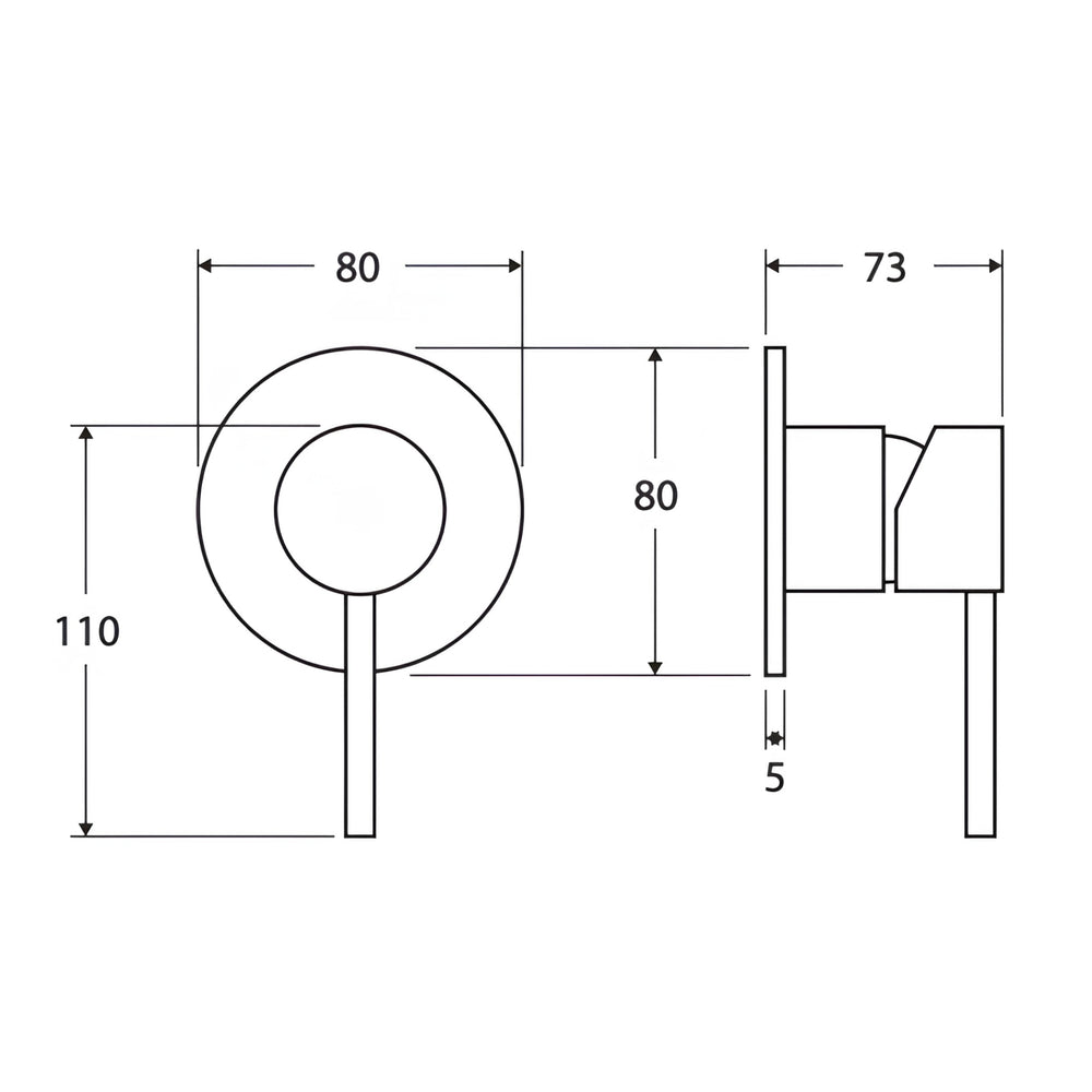 FIENZA HUSTLE WALL MIXER ROUND PLATE MATTE BLACK