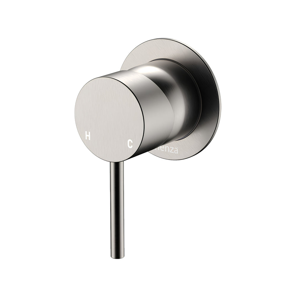 FIENZA KAYA LEAD FREE WALL MIXER SMALL ROUND PLATE BRUSHED NICKEL