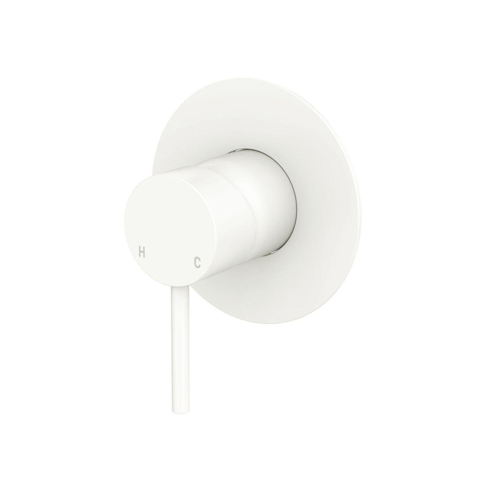 FIENZA KAYA WALL MIXER LARGE ROUND PLATE 100MM MATTE WHITE