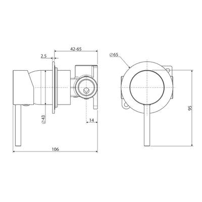 FIENZA KAYA WALL MIXER SMALL ROUND PLATE CHROME