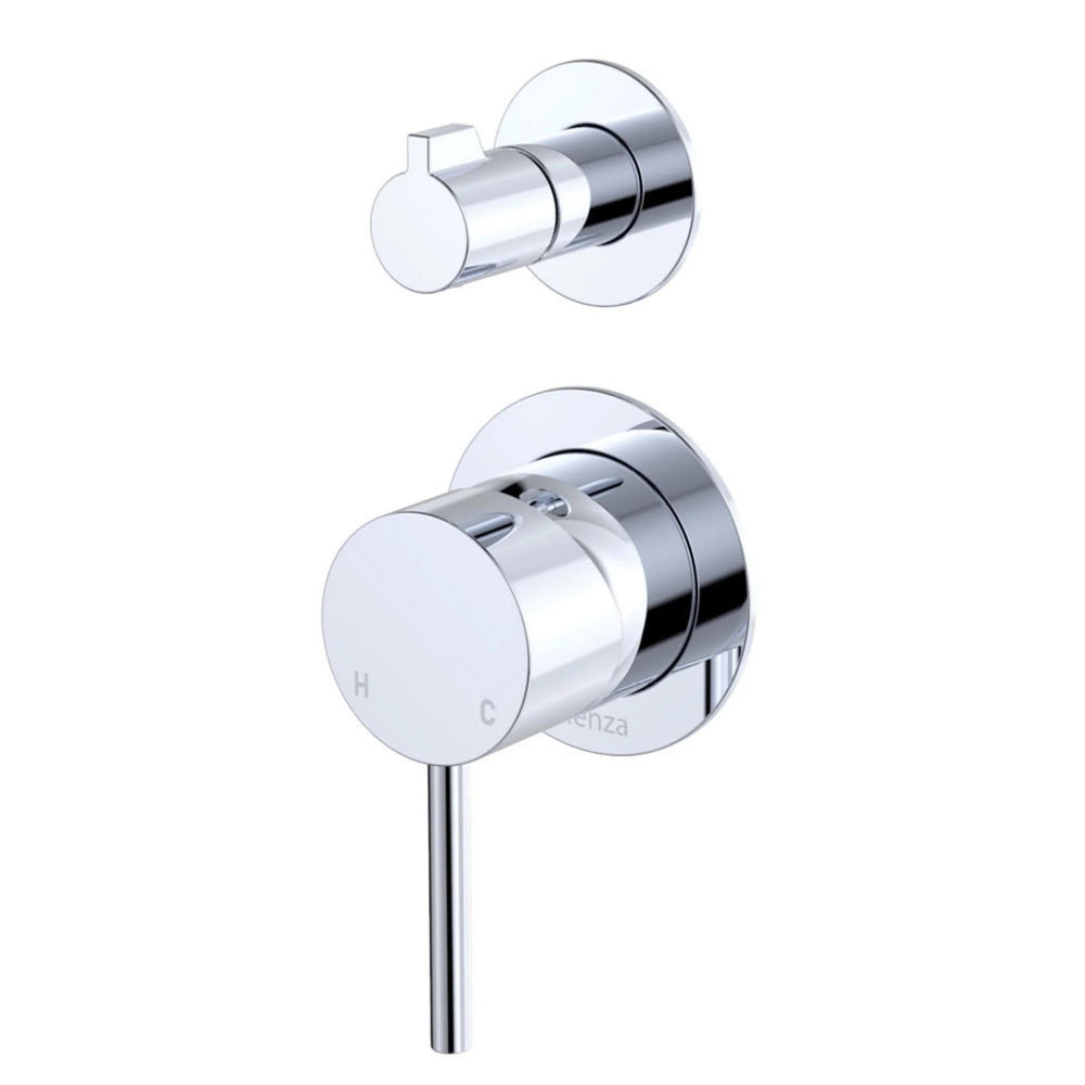 FIENZA KAYA LEAD FREE WALL DIVERTER MIXER SMALL ROUND PLATE CHROME