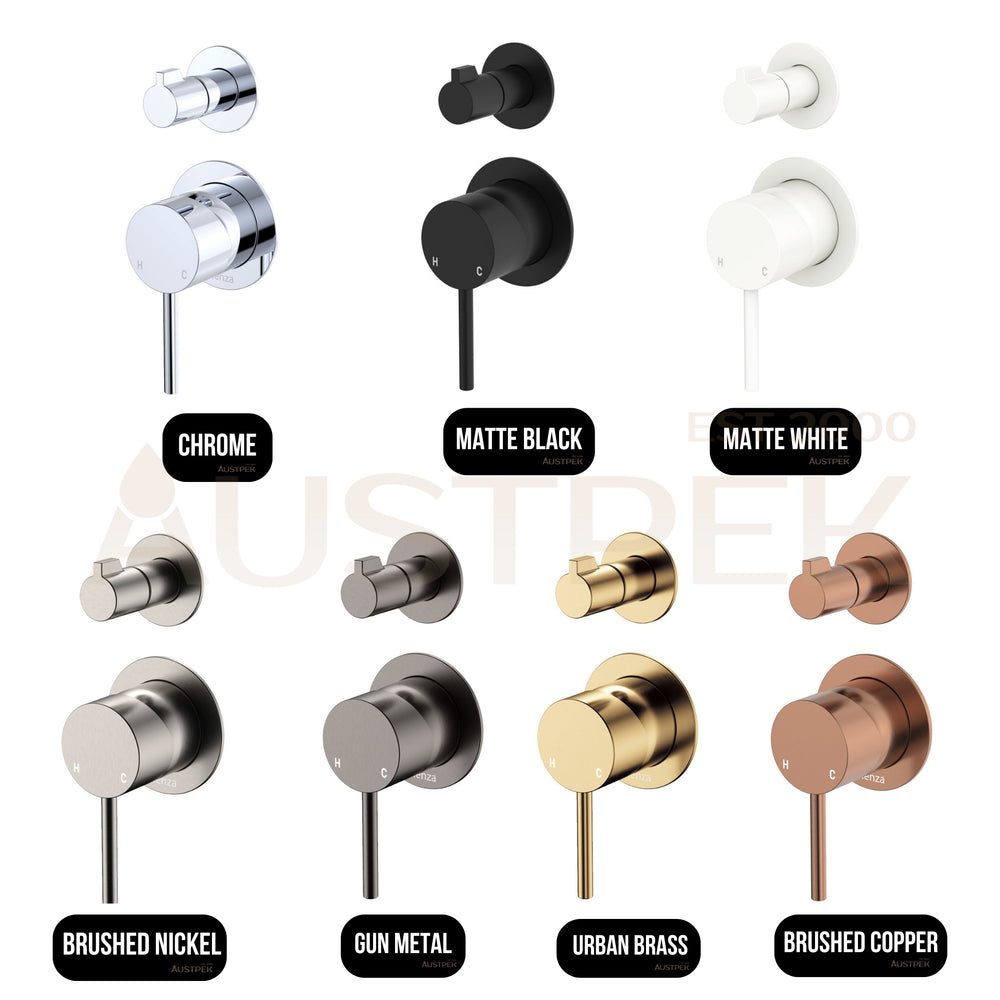 FIENZA KAYA WALL DIVERTER MIXER SMALL ROUND PLATE BRUSHED NICKEL