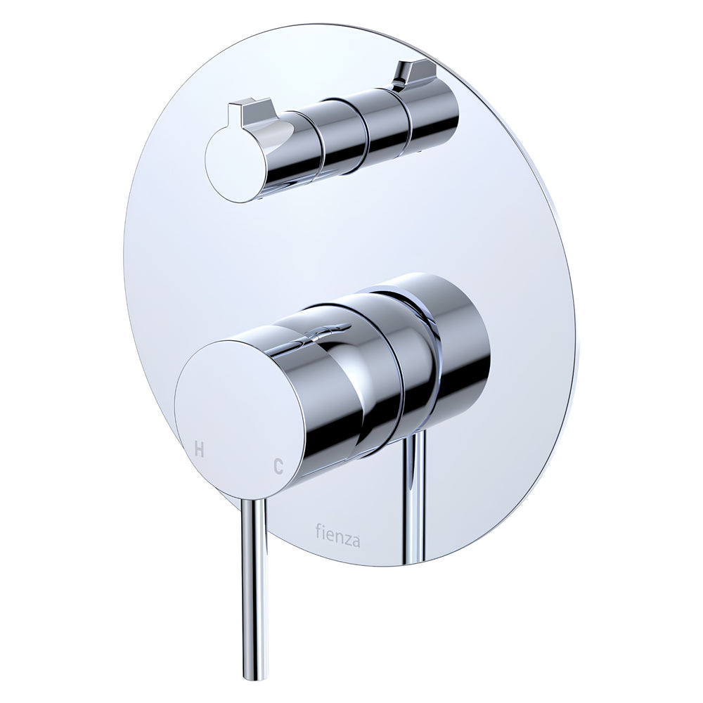 FIENZA KAYA WALL DIVERTER MIXER LARGE ROUND PLATE 150MM CHROME