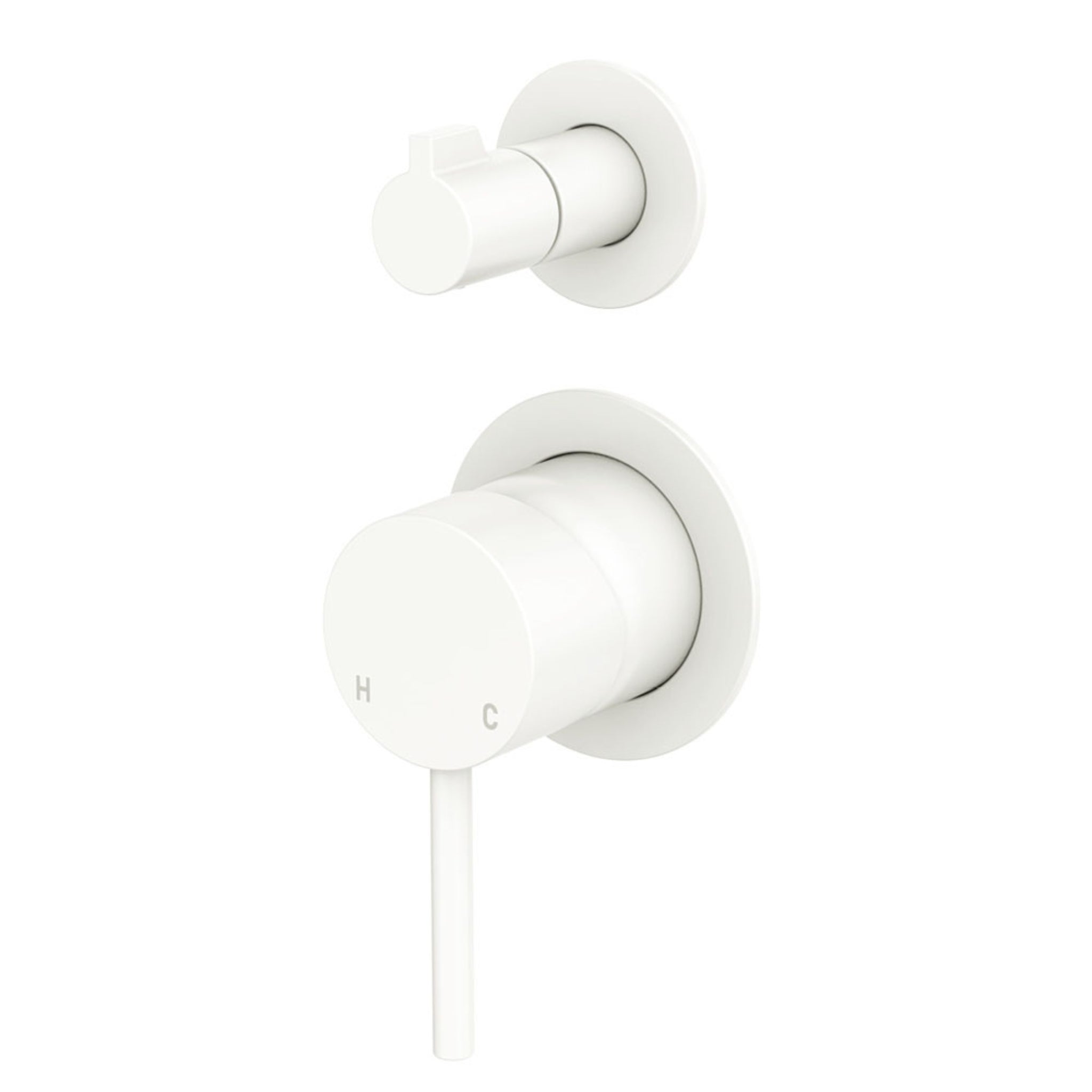 FIENZA KAYA WALL DIVERTER MIXER SMALL ROUND PLATE MATTE WHITE