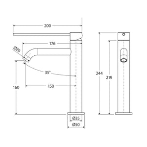 FIENZA KAYA CARE BASIN MIXER 244MM MATTE WHITE