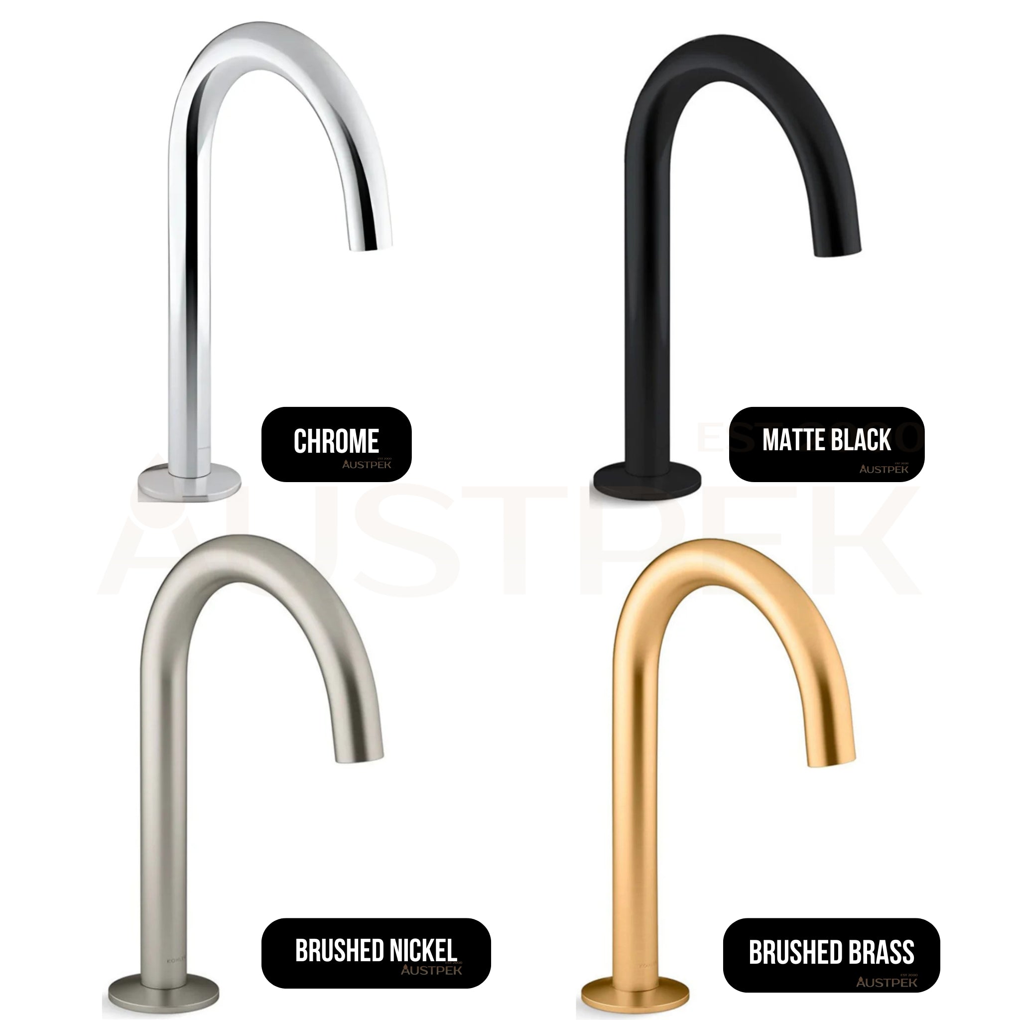KOHLER COMPONENTS HOB MOUNT TUBE BATH SPOUT 191MM BRUSHED BRASS