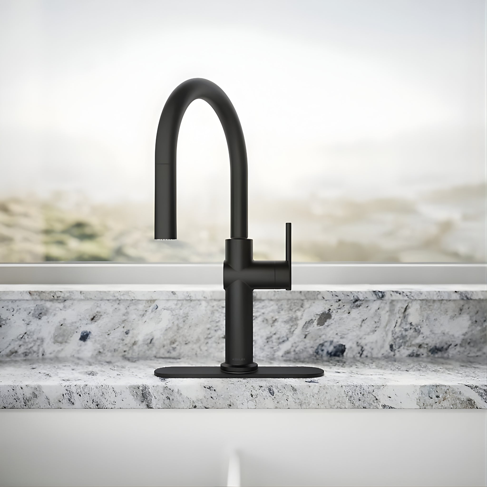 KOHLER CRUE PULL-DOWN KITCHEN MIXER 434MM MATTE BLACK