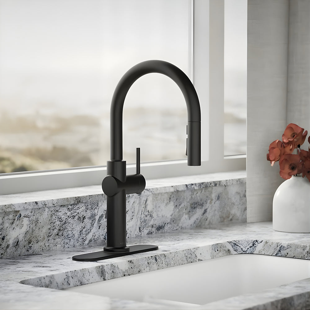 KOHLER CRUE PULL-DOWN KITCHEN MIXER 434MM MATTE BLACK