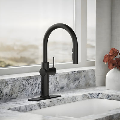 KOHLER CRUE PULL-DOWN KITCHEN MIXER 434MM MATTE BLACK