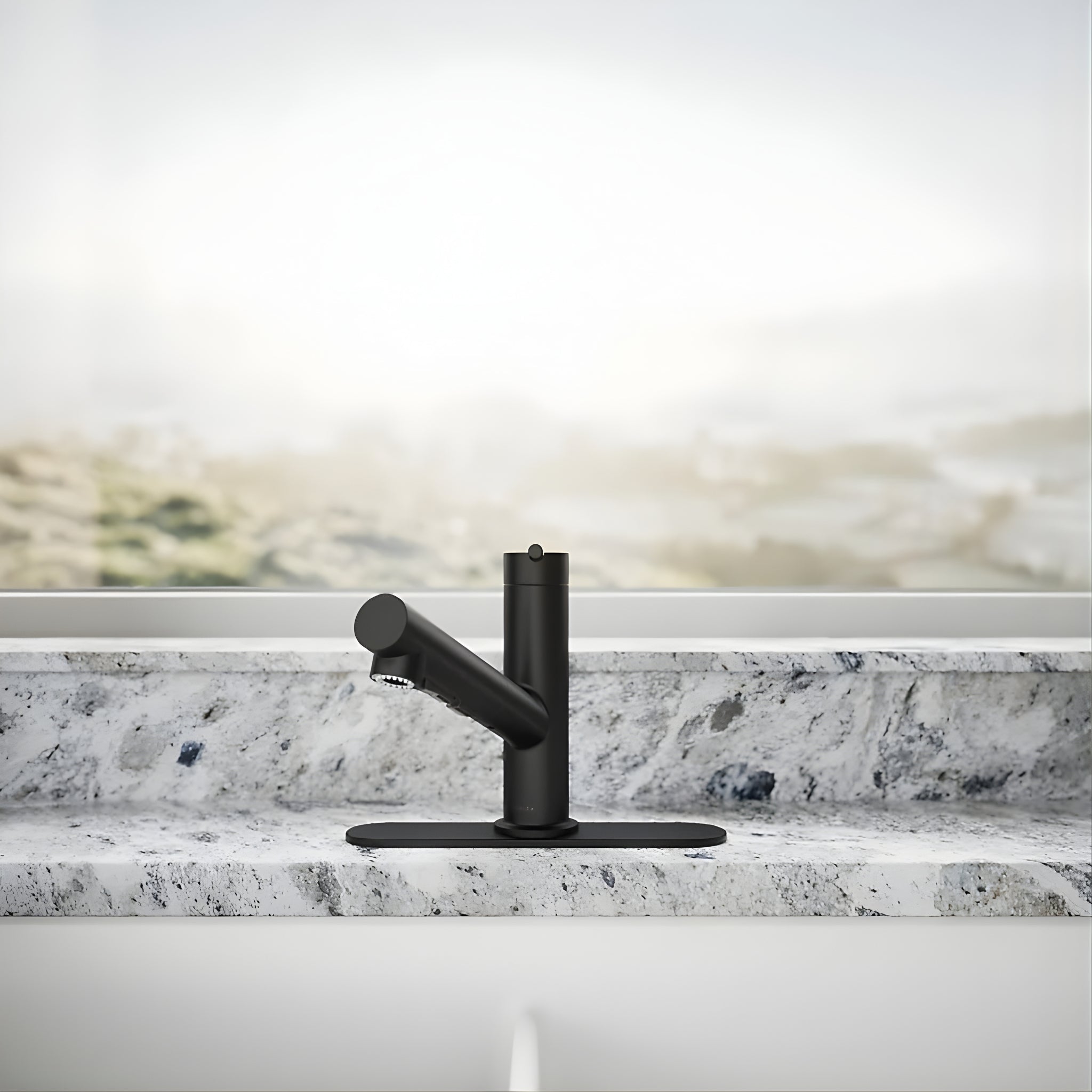 KOHLER CRUE PULL-OUT KITCHEN MIXER 208MM MATTE BLACK